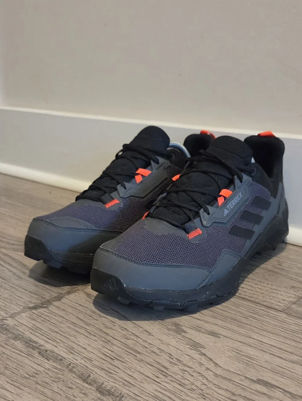 adidas Terrex AX4 Trail Hiking Shoes Sneakers - Grey & Solar Red - Size 12 Men's